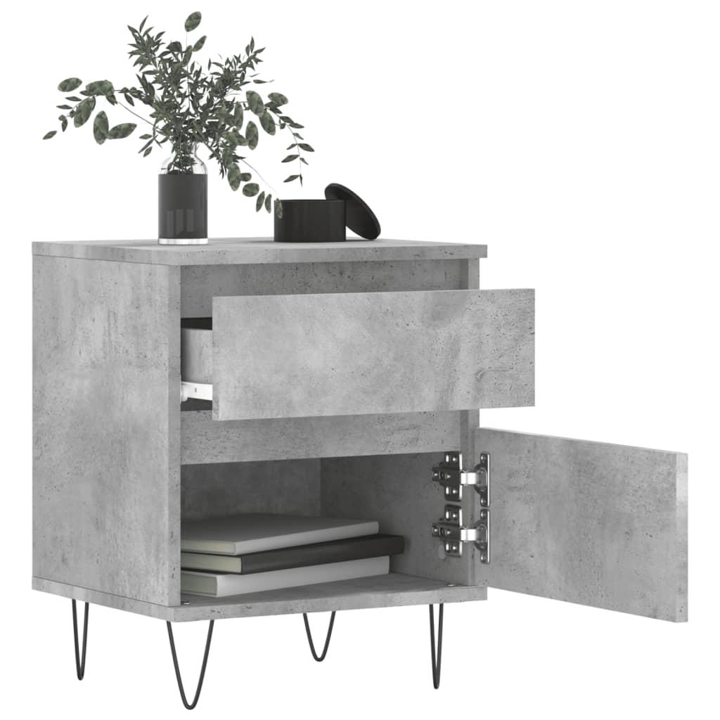 Concrete Grey Bedside Cabinet, 40x35x50 cm, Engineered Wood