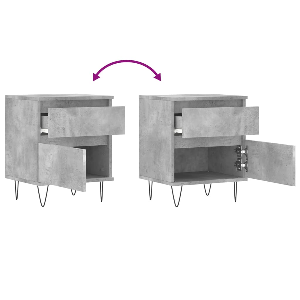 Concrete Grey Bedside Cabinet, 40x35x50 cm, Engineered Wood