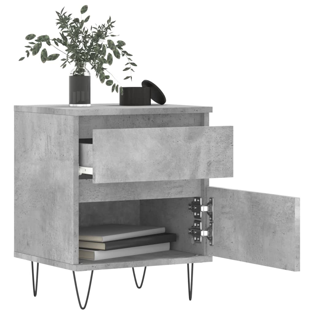 Concrete Grey Engineered Wood Bedside Cabinets 2 pcs - 40x35x50 cm