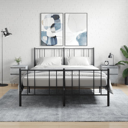 Concrete Grey Engineered Wood Bedside Cabinets 2 pcs - 40x35x50 cm