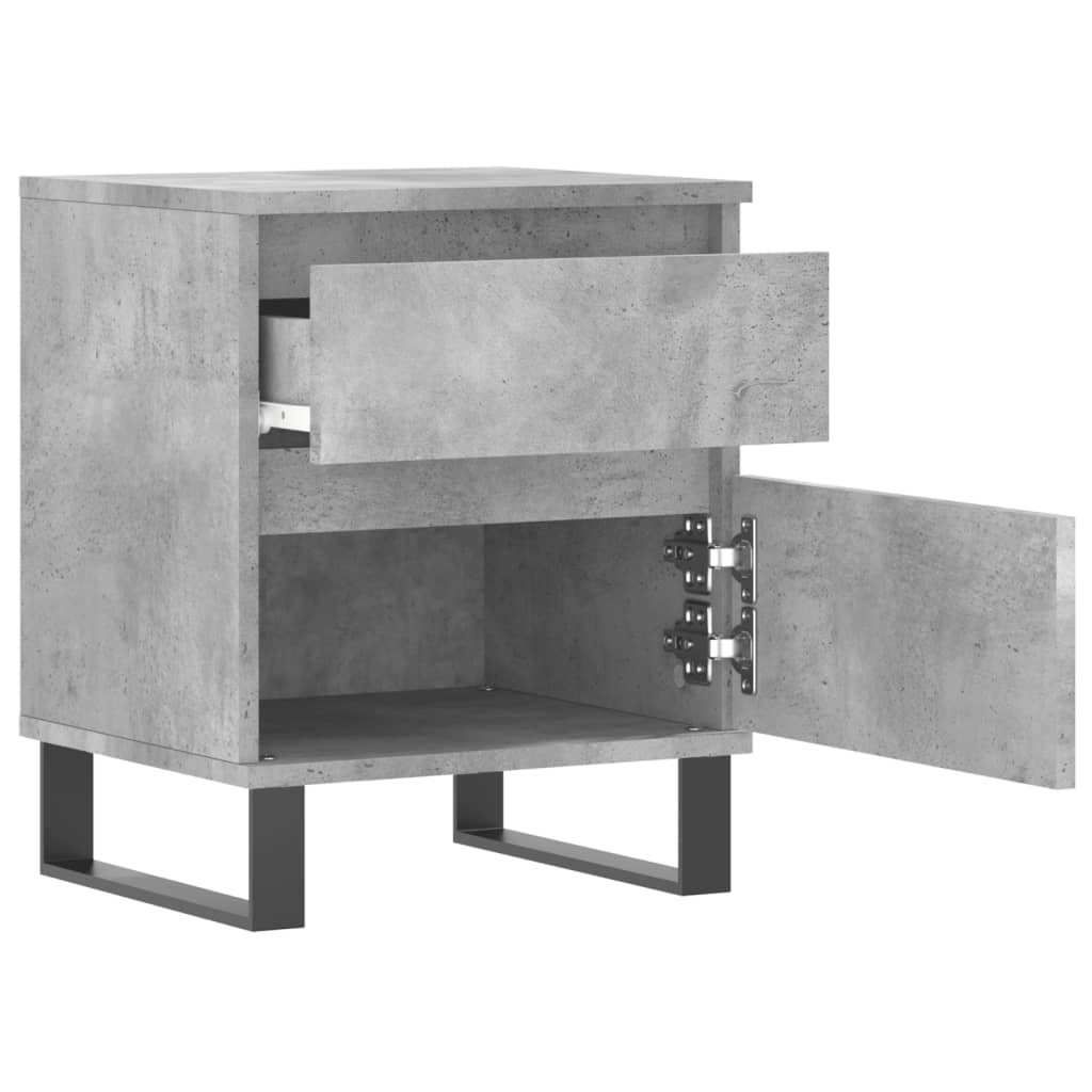 Concrete Grey Bedside Cabinets Set - 2 Pieces, Engineered Wood
