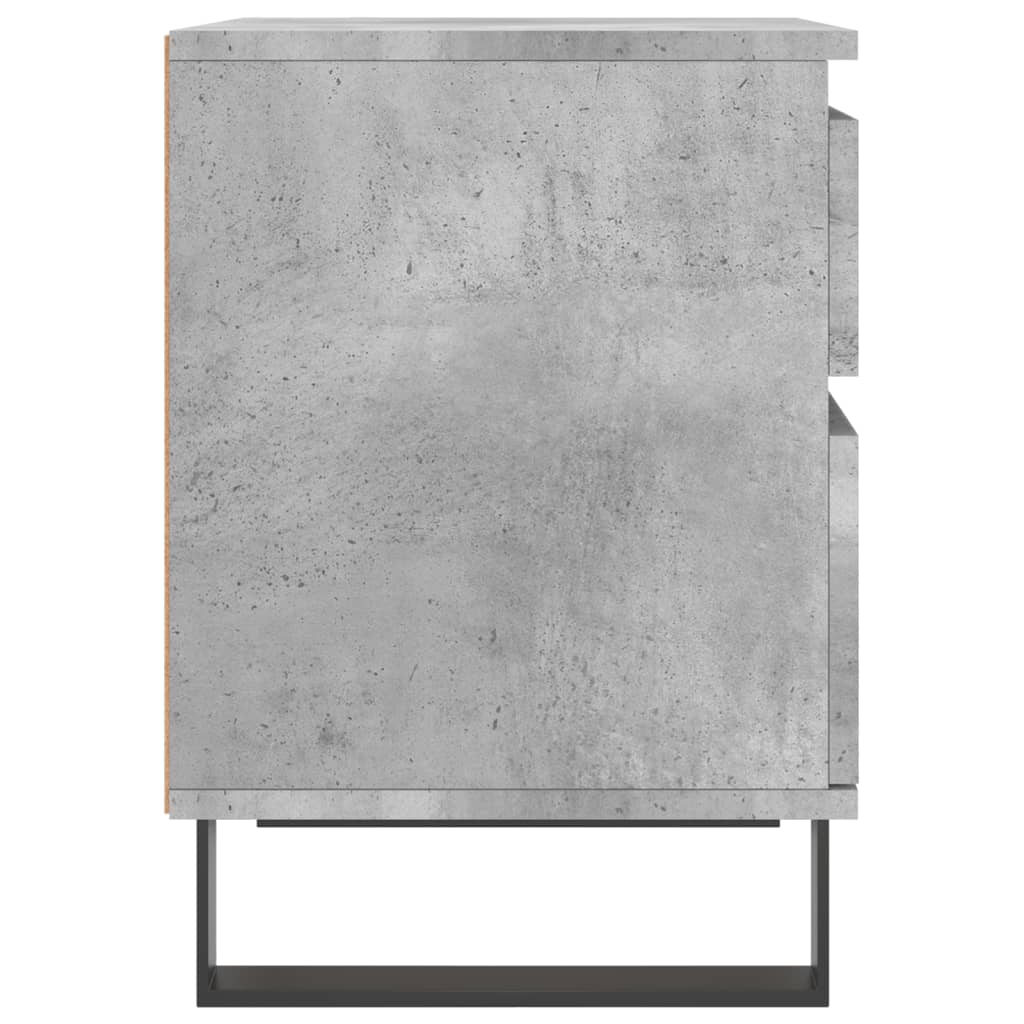 Concrete Grey Bedside Cabinets Set - 2 Pieces, Engineered Wood