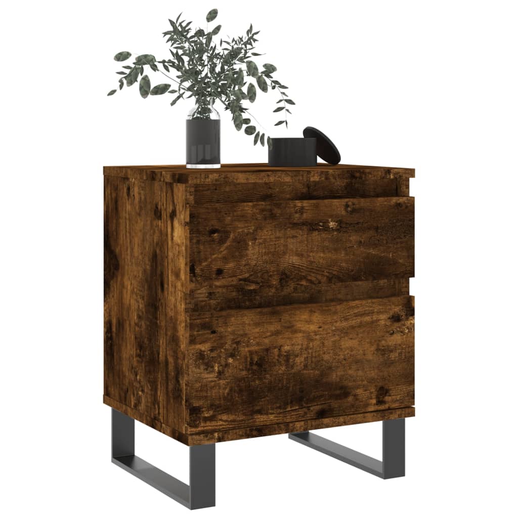 Smoked Oak Bedside Cabinets 2pcs 40x35x50cm Engineered Wood