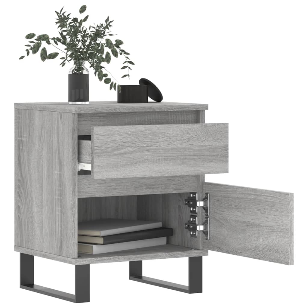 Grey Sonoma Bedside Cabinet, 40x35x50 cm - Engineered Wood