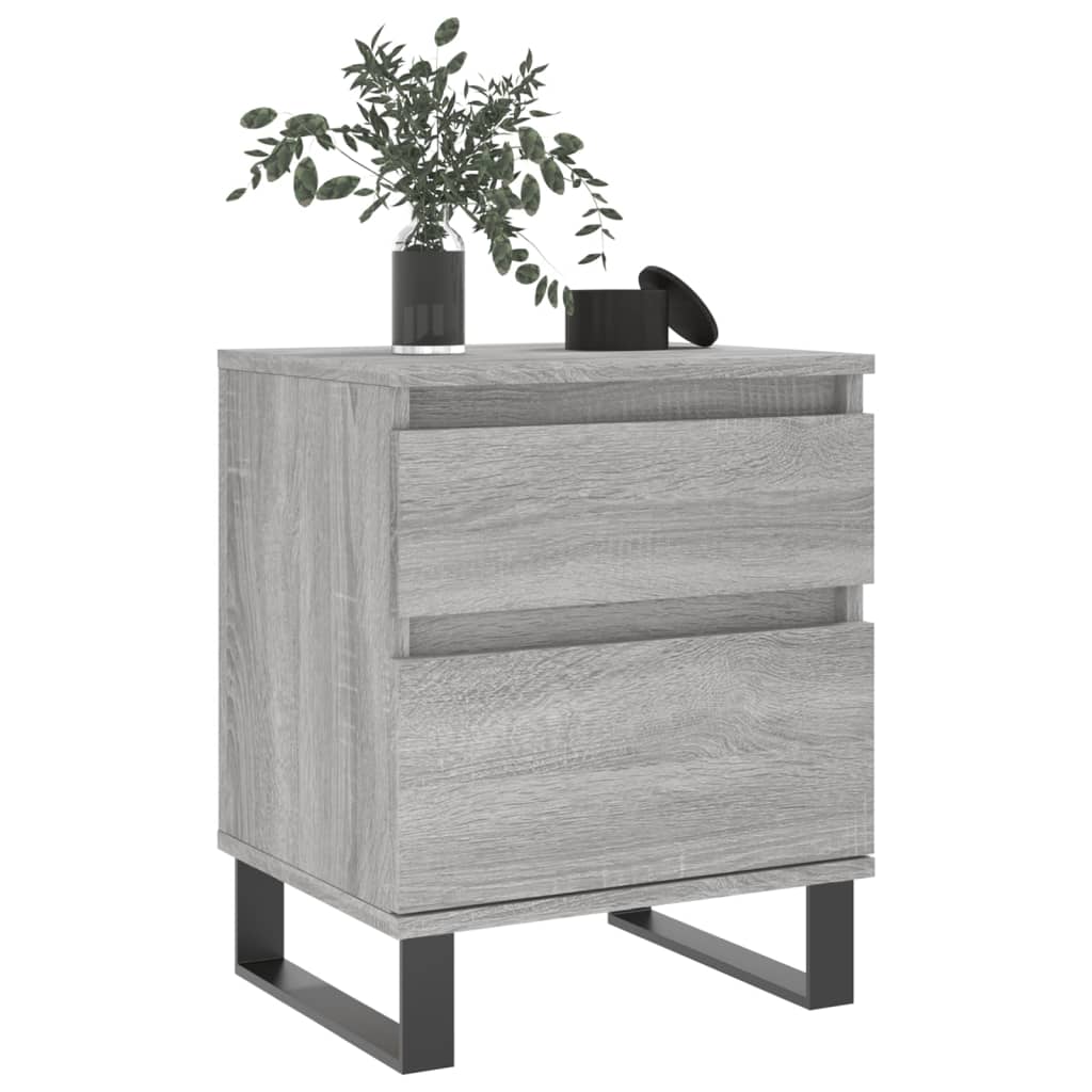 Grey Sonoma Bedside Cabinet, 40x35x50 cm - Engineered Wood