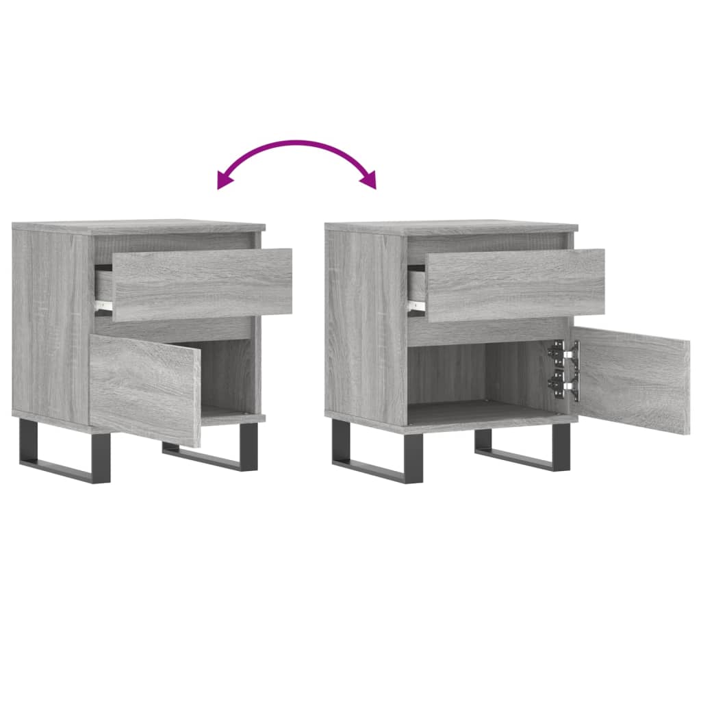 Grey Sonoma Bedside Cabinet, 40x35x50 cm - Engineered Wood