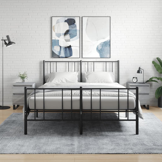 Grey Sonoma Bedside Cabinets Set of 2 - Engineered Wood 40x35x50 cm
