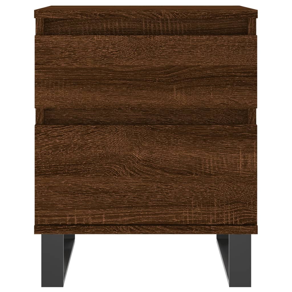 Brown Oak Engineered Wood Bedside Cabinets, 40x35x50 cm, Set of 2