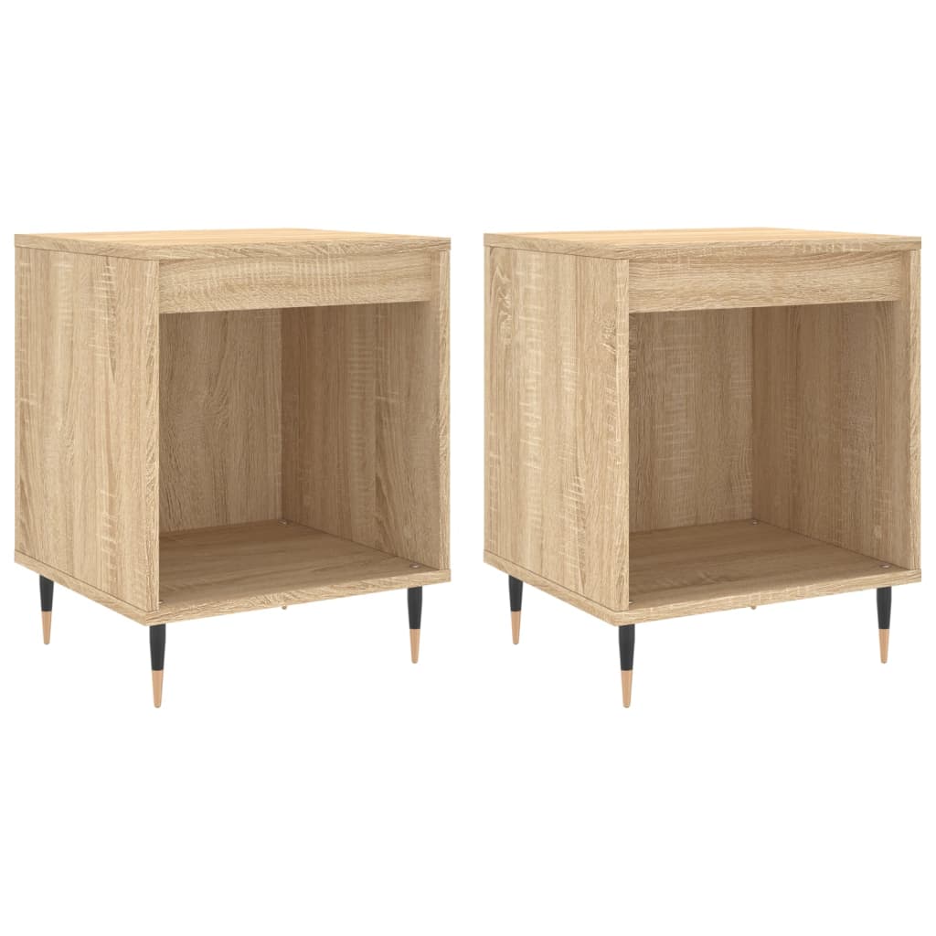 Sonoma Oak Bedside Cabinets Set - 2 Pcs, 40x35x50 cm, Wood Finish