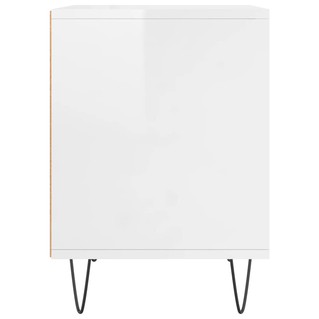 High Gloss White Bedside Cabinet 40x35x50 cm - Engineered Wood