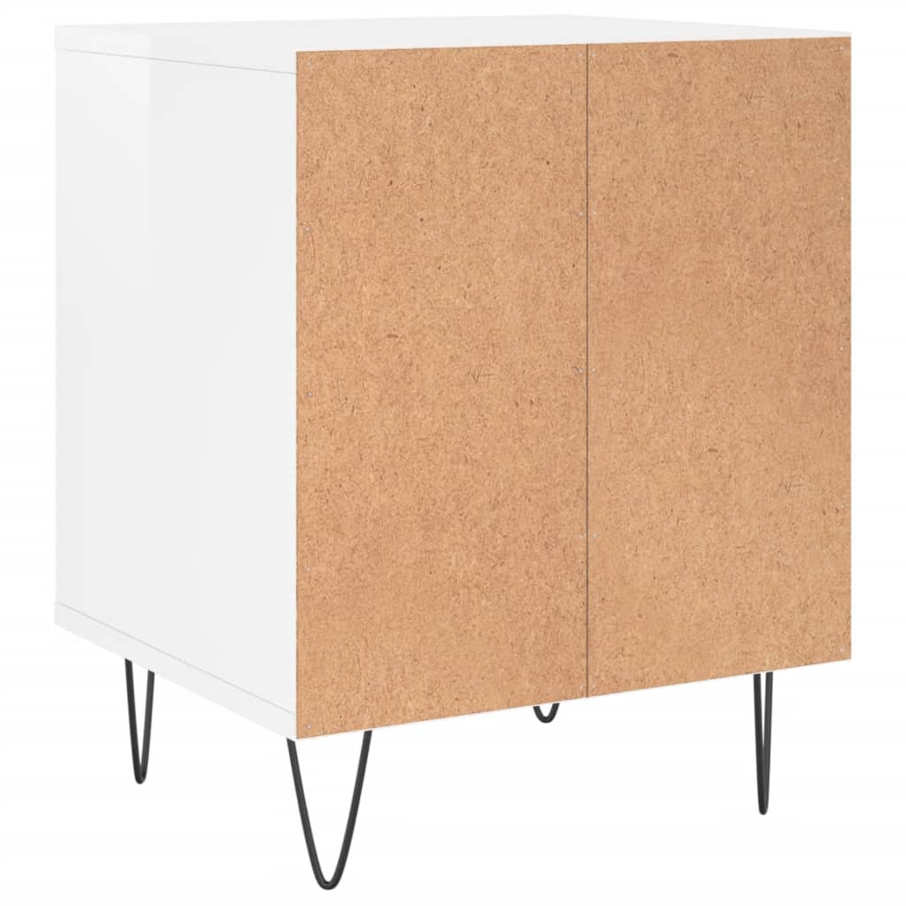 High Gloss White Bedside Cabinet 40x35x50 cm - Engineered Wood