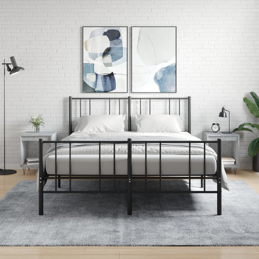 Concrete Grey Bedside Cabinets 2pcs - Engineered Wood, 40x35x50 cm