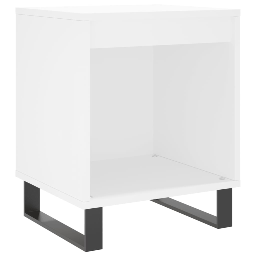 White Engineered Wood Bedside Cabinet 40x35x50 cm