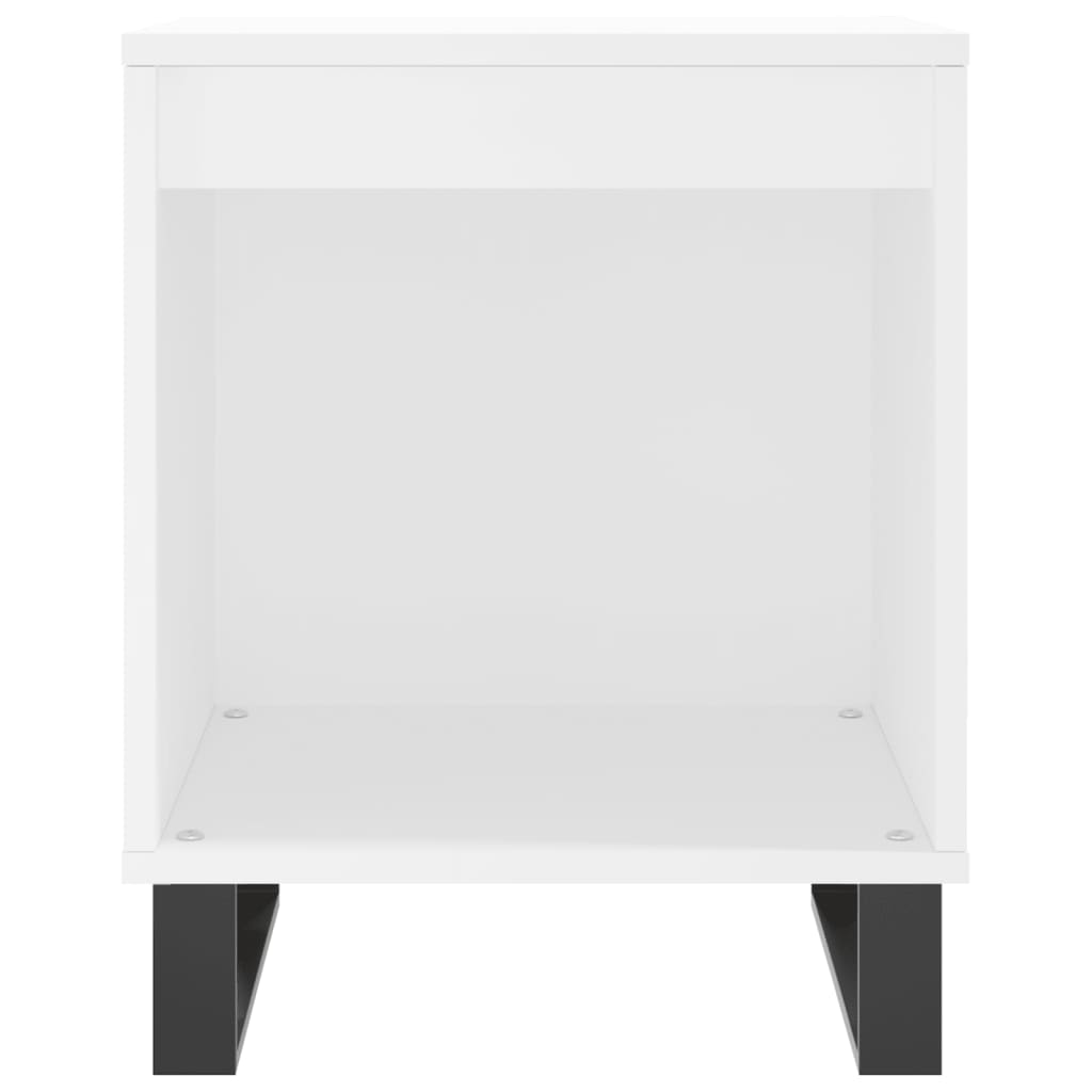White Engineered Wood Bedside Cabinet 40x35x50 cm