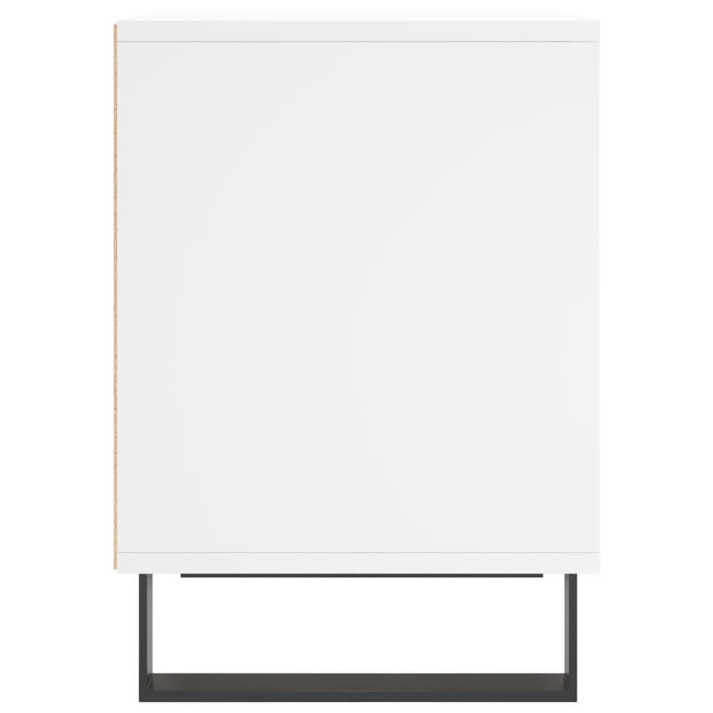 White Engineered Wood Bedside Cabinet 40x35x50 cm