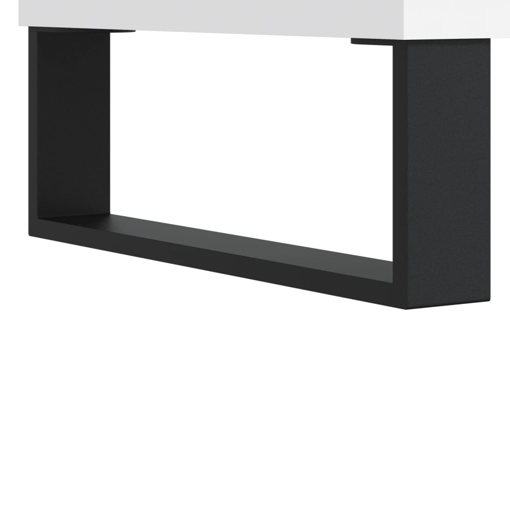 White Engineered Wood Bedside Cabinet 40x35x50 cm
