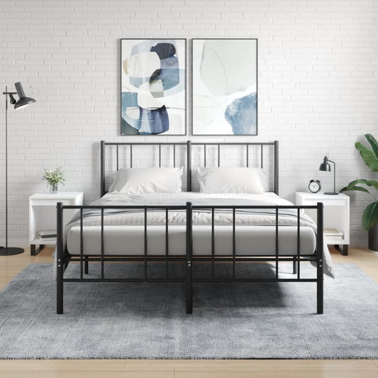 White Engineered Wood Bedside Cabinets 2 pcs - 40x35x50 cm