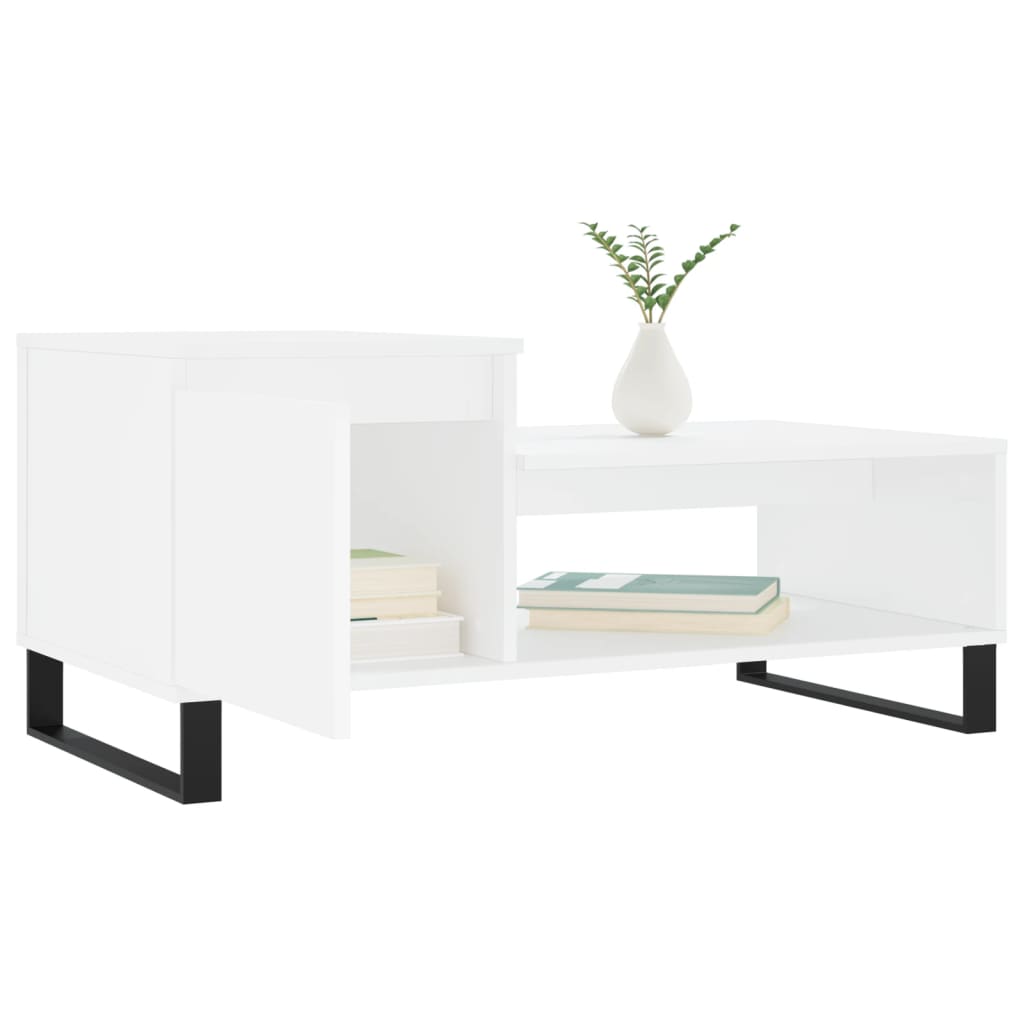 Coffee Table White 100x50x45 cm Engineered Wood
