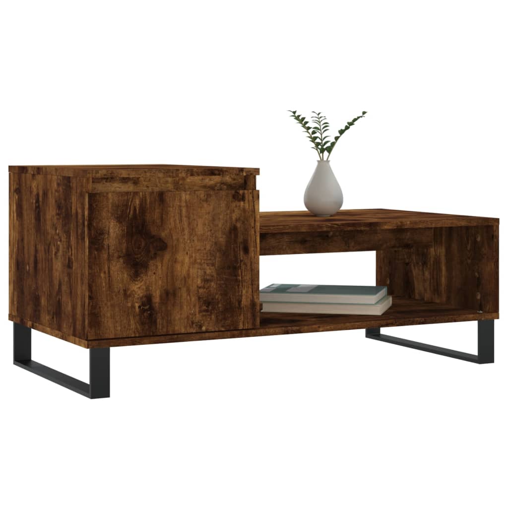 Coffee Table Smoked Oak 100x50x45 cm Engineered Wood