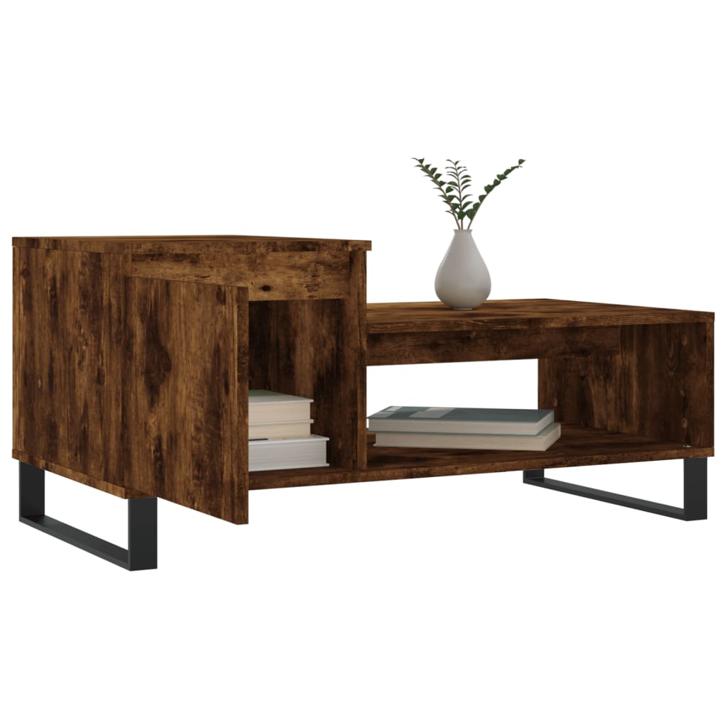 Coffee Table Smoked Oak 100x50x45 cm Engineered Wood