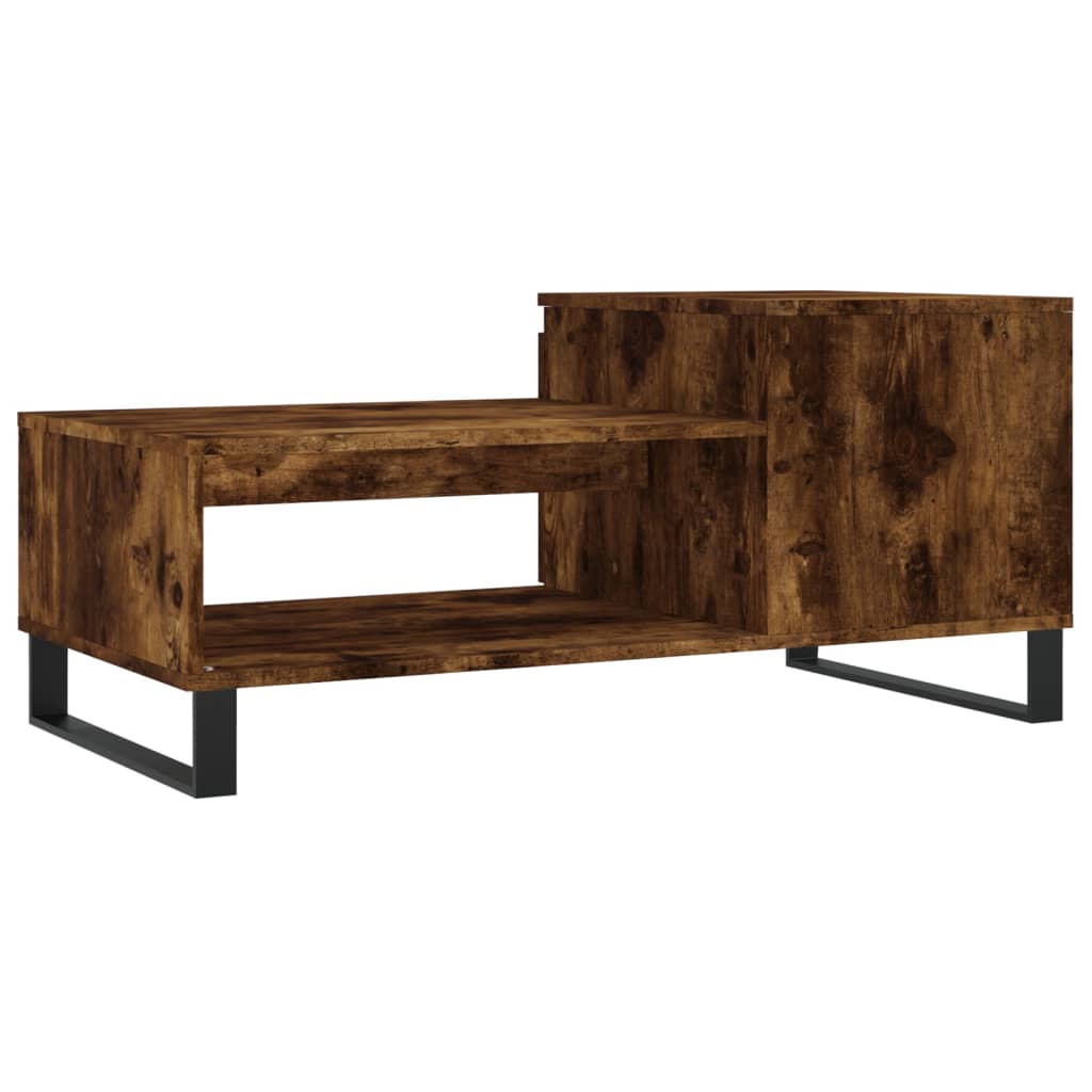 Coffee Table Smoked Oak 100x50x45 cm Engineered Wood