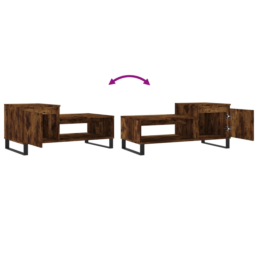 Coffee Table Smoked Oak 100x50x45 cm Engineered Wood