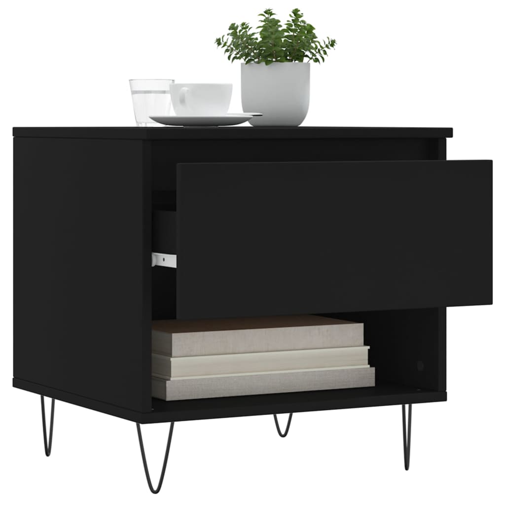 Coffee Table Black 50x46x50 cm Engineered Wood