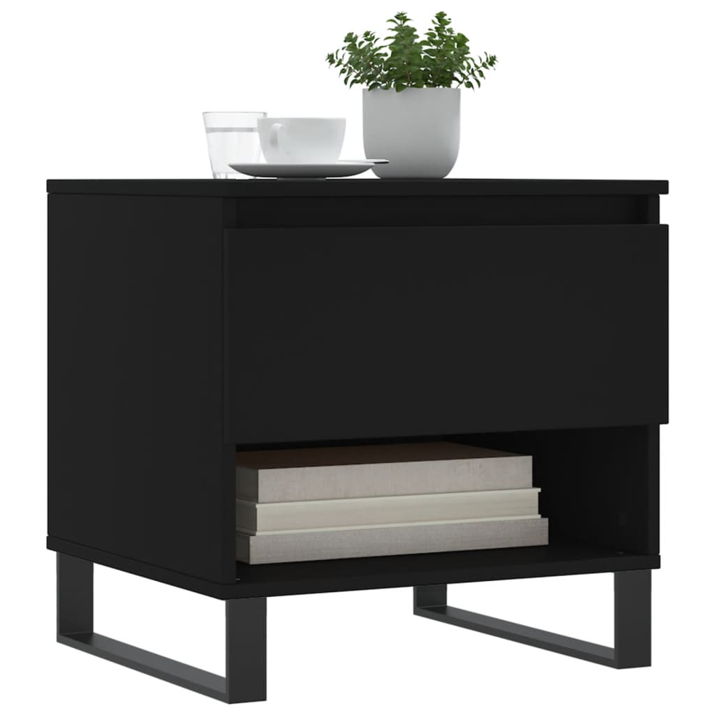 Coffee Table Black 50x46x50 cm Engineered Wood