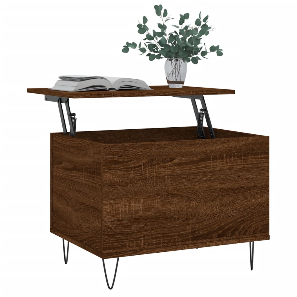 Coffee Table Brown Oak 60x44.5x45 cm Engineered Wood