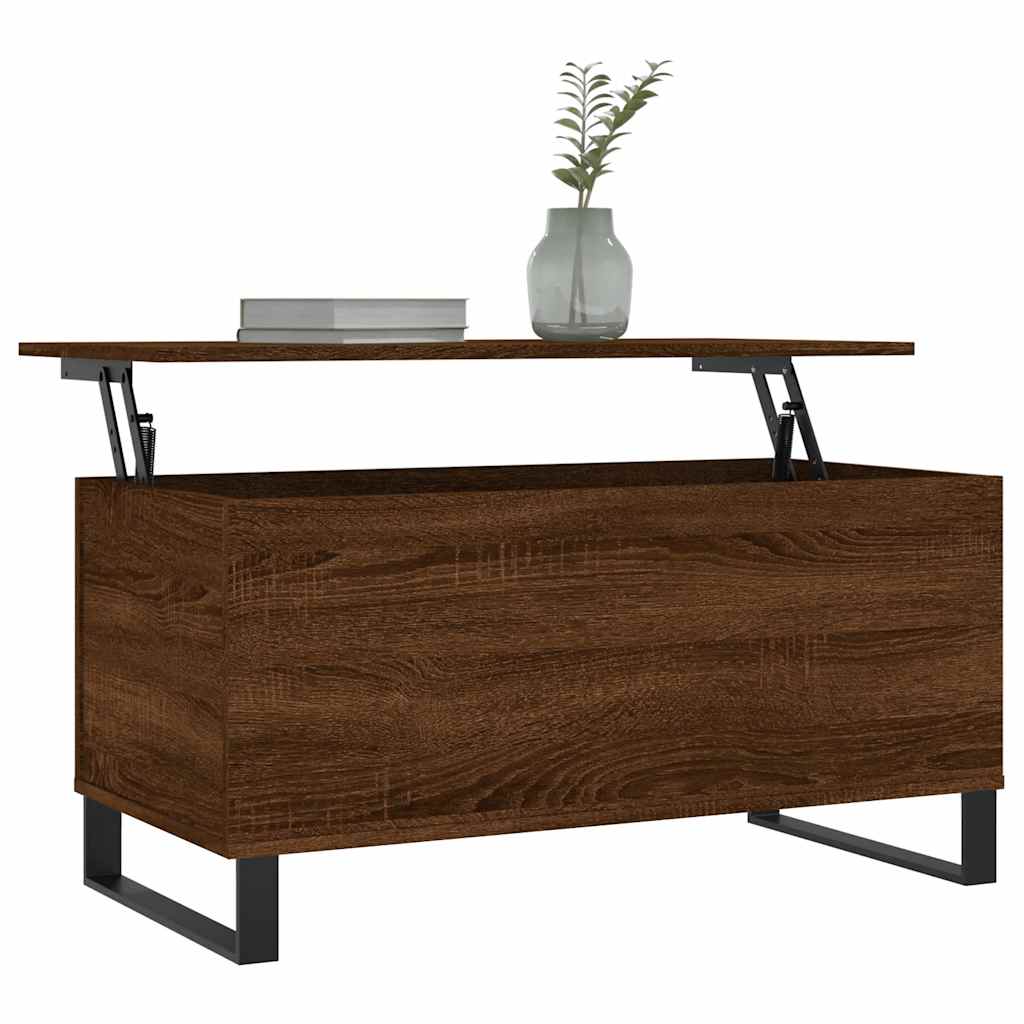 Coffee Table Brown Oak 90x44.5x45 cm Engineered Wood