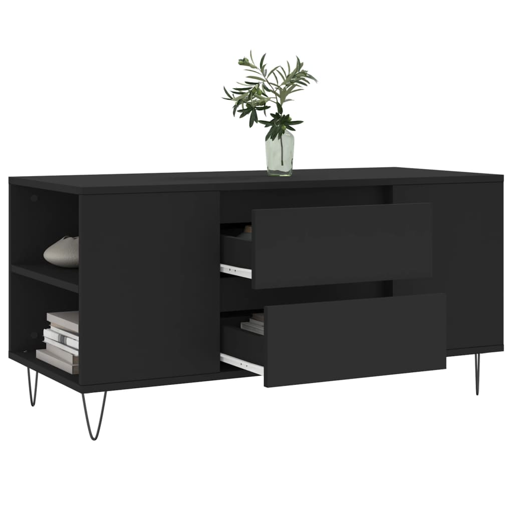 Coffee Table Black 102x44.5x50 cm Engineered Wood