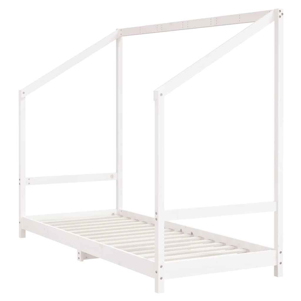 White Solid Pine Kids Bed Frame 80x200 cm | Durable & Stylish