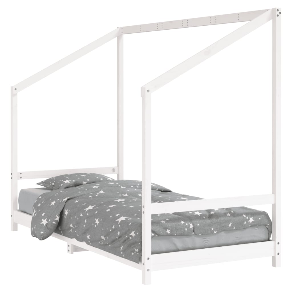 White Solid Pine Kids Bed Frame - 90x200 cm