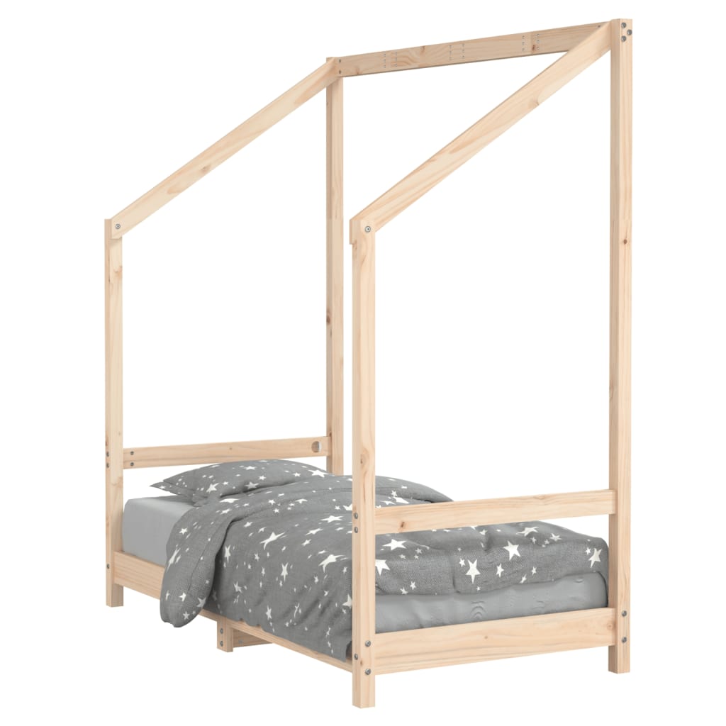 Solid Pine Kids Bed Frame - 70x140 cm - Natural Wood Finish