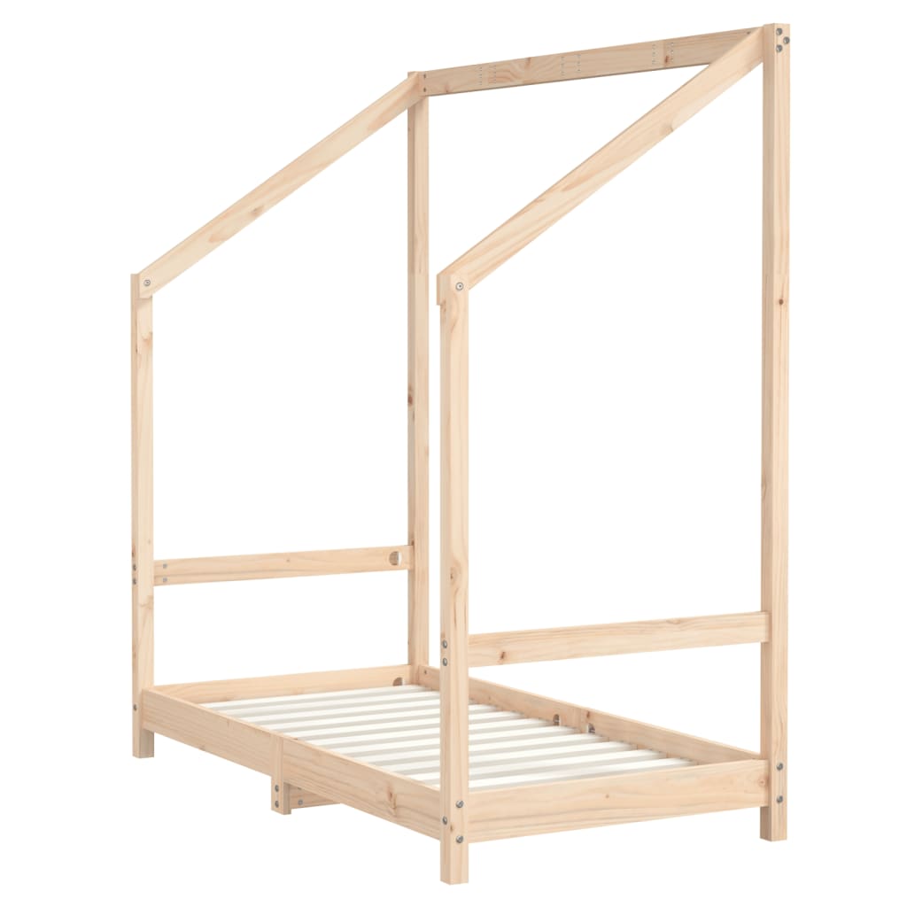 Solid Pine Kids Bed Frame - 70x140 cm - Natural Wood Finish