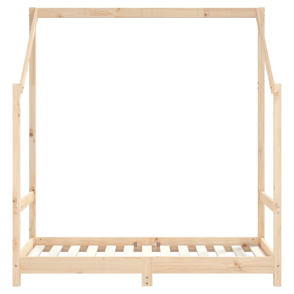 Solid Pine Kids Bed Frame - 70x140 cm - Natural Wood Finish