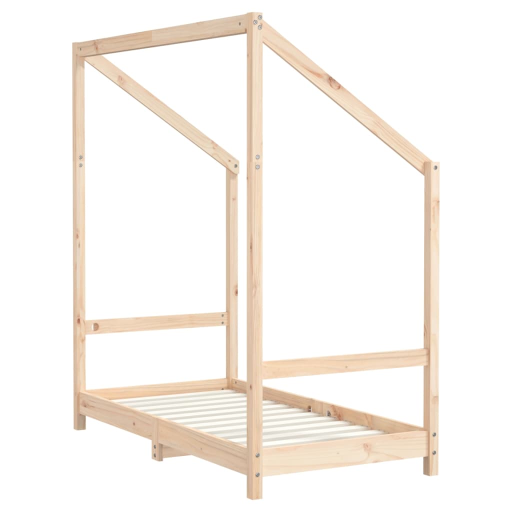 Solid Pine Kids Bed Frame - 70x140 cm - Natural Wood Finish