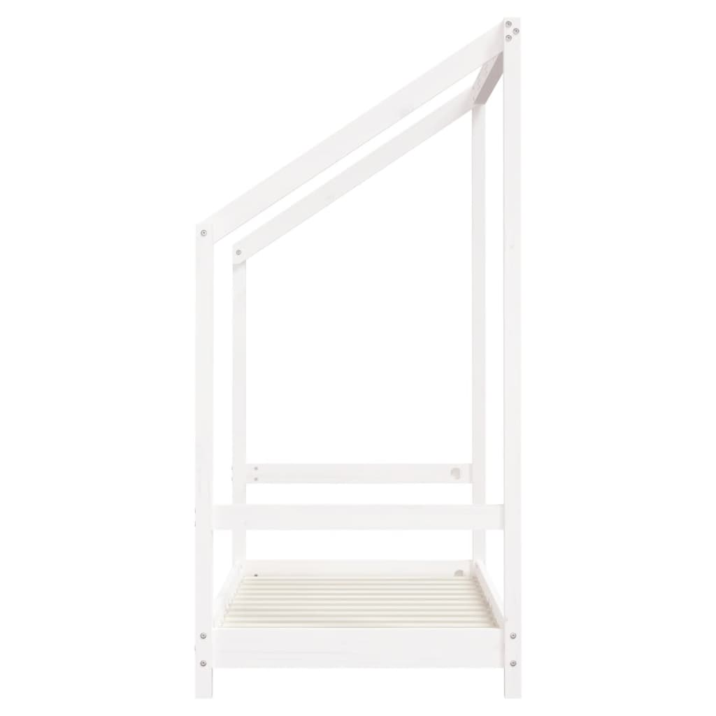White Kids Bed Frame 70x140 cm - Solid Pine Wood