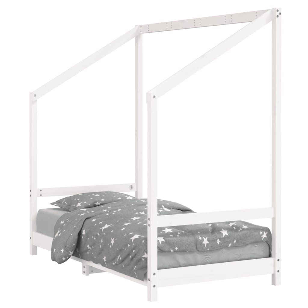 White Solid Pine Kids Bed Frame 80x160 cm - Durable & Stylish