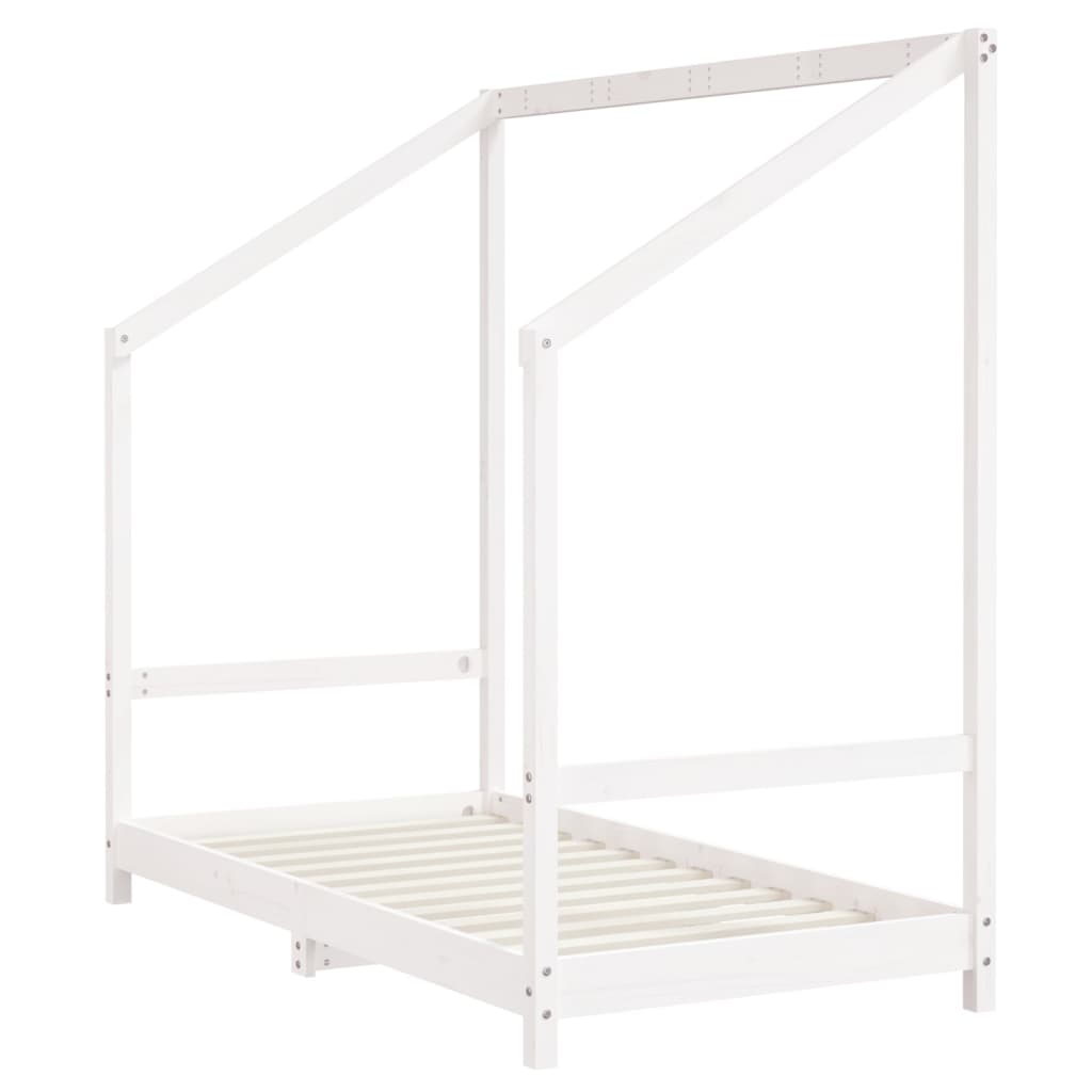 White Solid Pine Kids Bed Frame 80x160 cm - Durable & Stylish