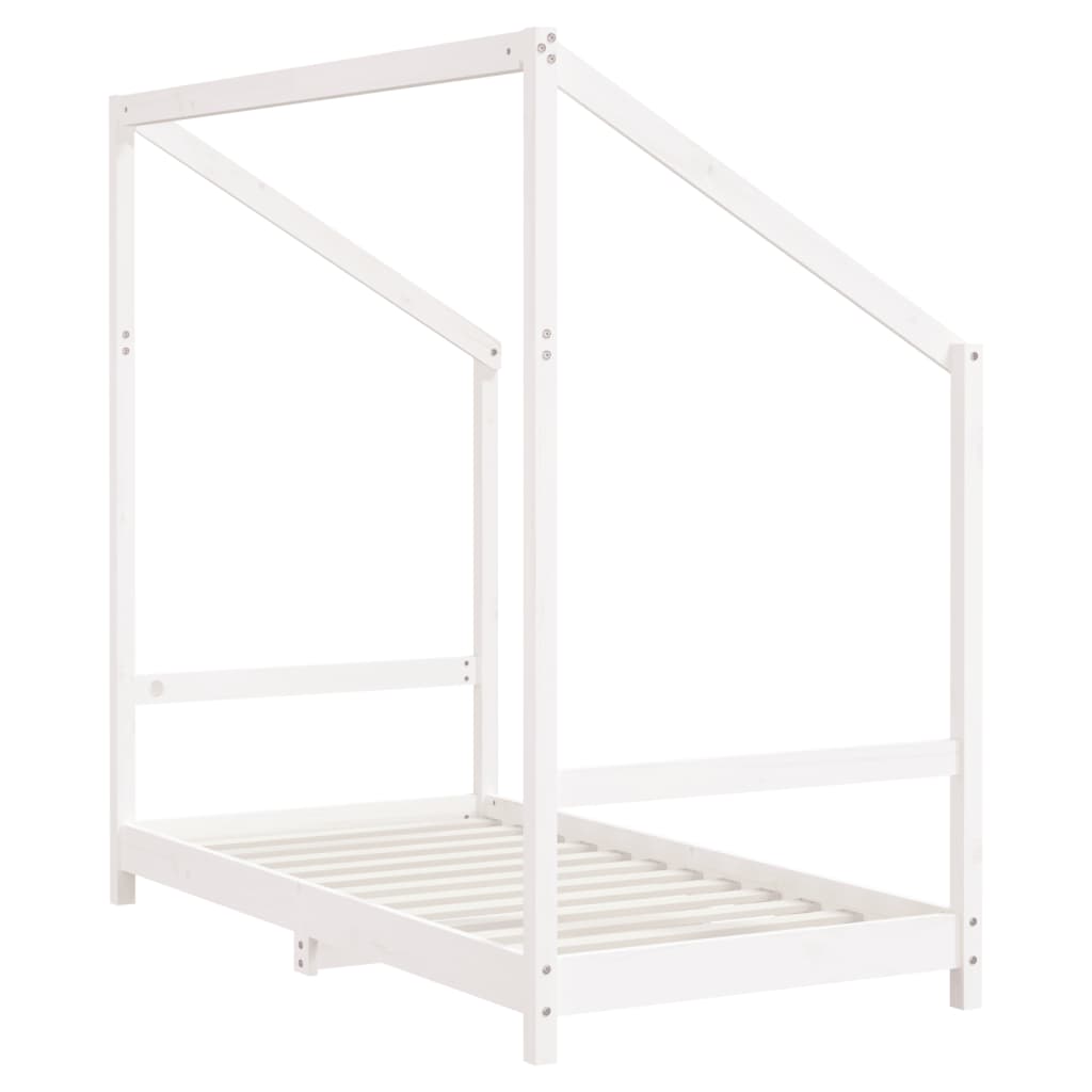 White Solid Pine Kids Bed Frame 80x160 cm - Durable & Stylish