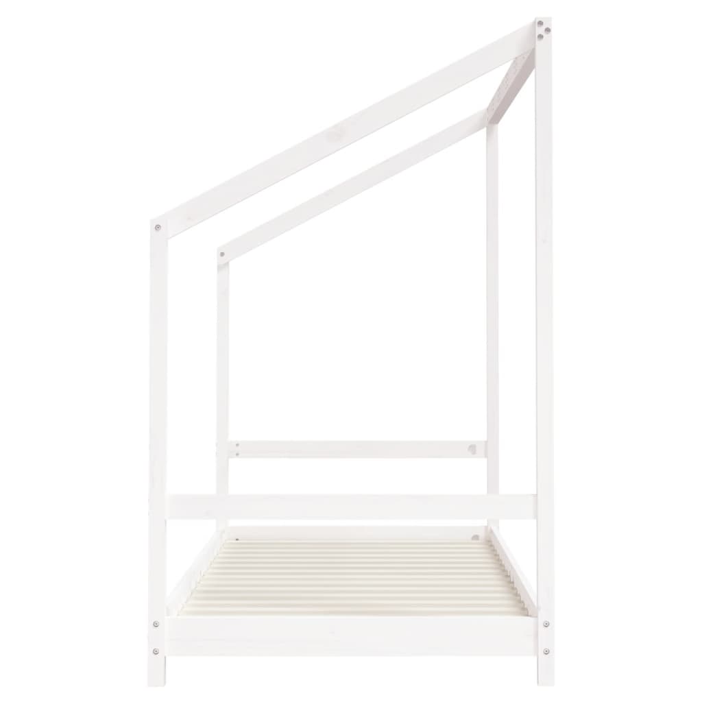 White Solid Pine Kids Bed Frame - 90x190 cm Durable Design