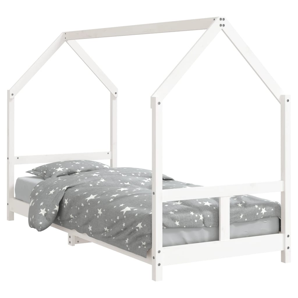 Solid Pine White Kids Bed Frame 80x200 cm - Durable and Stylish