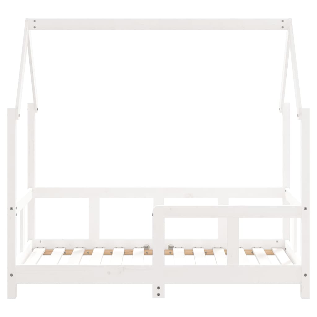 Solid Pine Kids Bed Frame 70x140 cm - White Finish