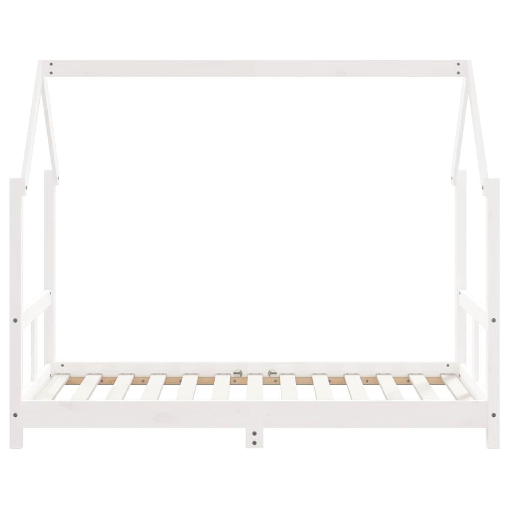 Solid Pine Kids Bed Frame - White 80x160 cm