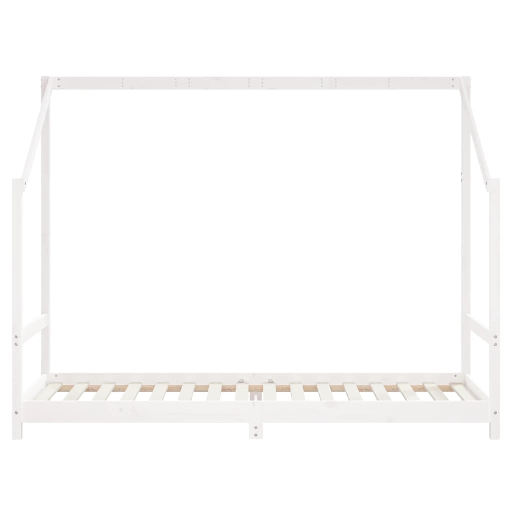 White Solid Wood Pine Kids Bed Frame 2x(80x200) cm