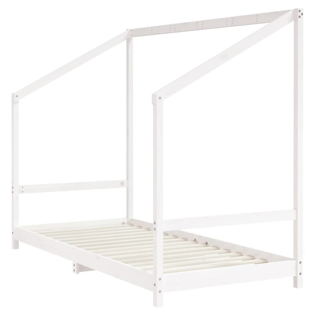 Solid Pine Kids Bed Frame, White, 2x(90x200 cm)