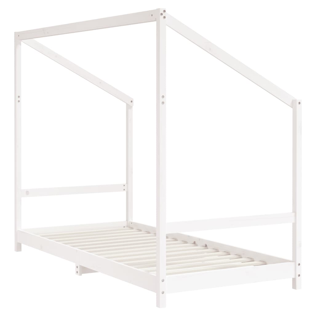 Solid Pine Kids Bed Frame, White, 2x(90x200 cm)
