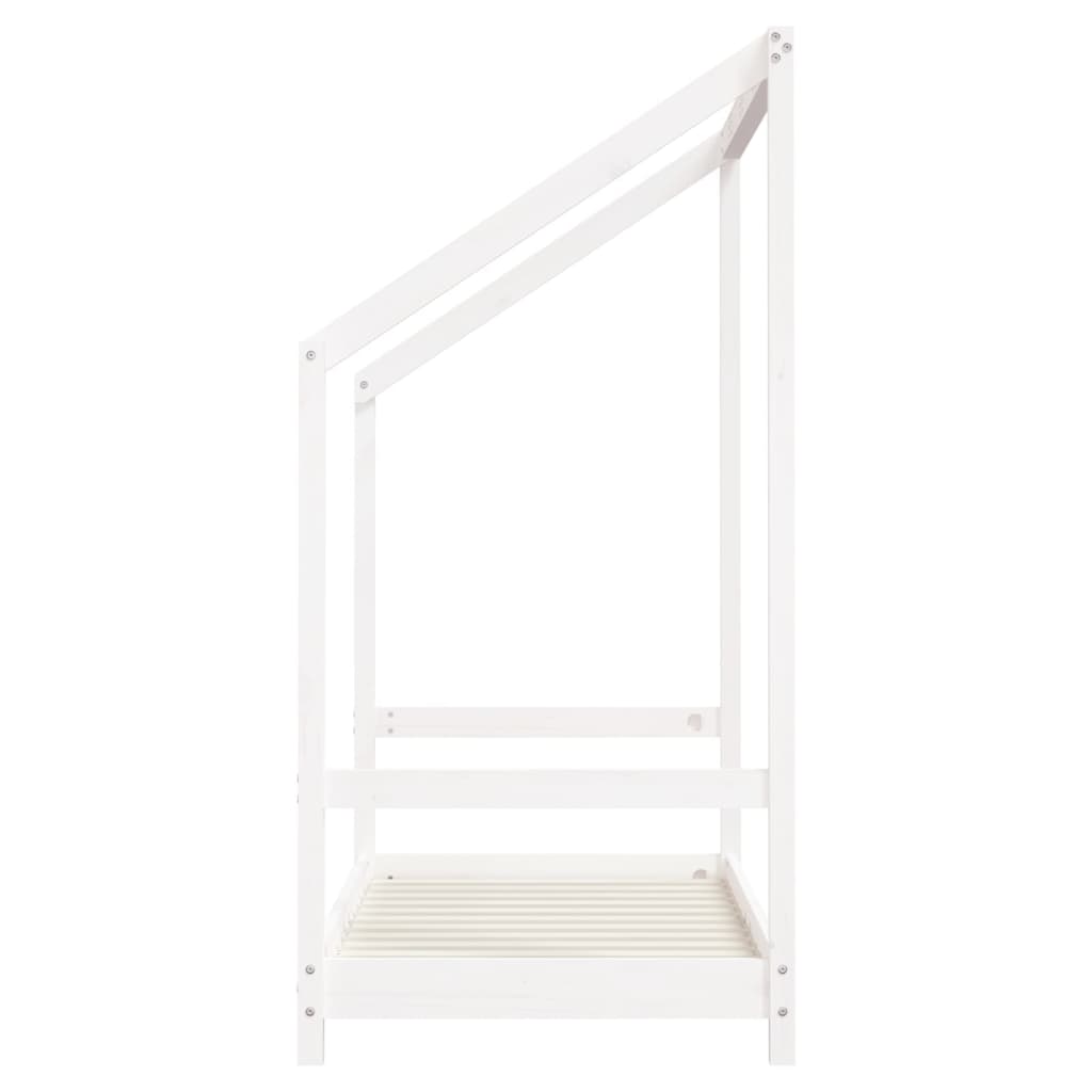 White Solid Pine Kids Bed Frame - 2x(70x140) cm, Durable Wood