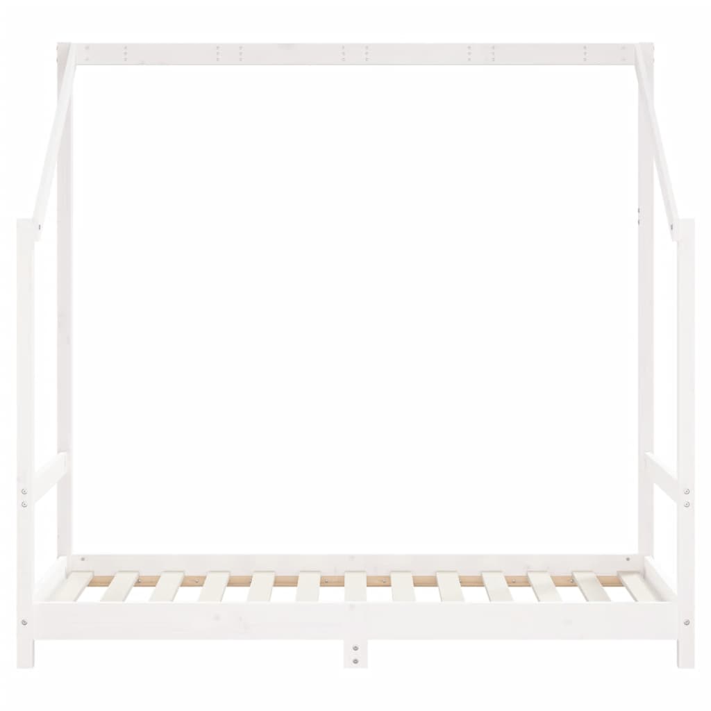 Solid Pine Kids Bed Frame - White, 2x(80x160) cm Sturdy Design
